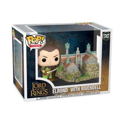 FUNKO Figurine Pop Town Lord of the Rings S8 Elrond with Rivendell