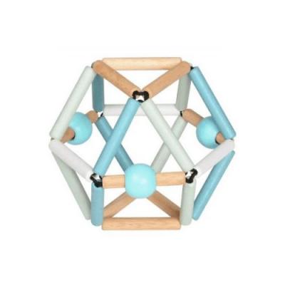 TROUSSELIER Hochet en bois  Anneau de dentition Bleu 