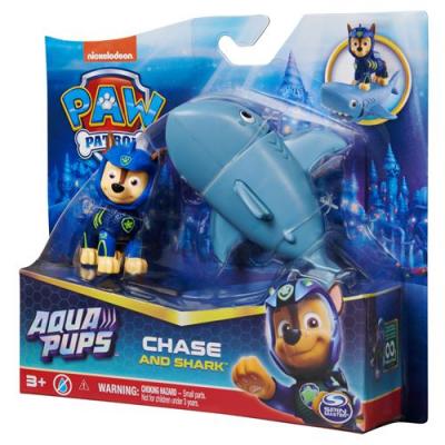 PAW PATROL Pack 2 Figurines  Aqua Pups Pat&rsquo;Patrouille Mod&egrave;le al&eacute;atoire