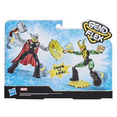 AVENGERS Pack de 2 Figurines  Marvel Bend and Flex Thor Vs Loki - Neuf