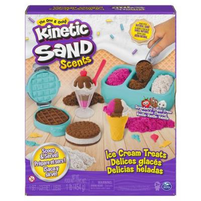 SPIN MASTER P&acirc;te &agrave; modeler pour enfant Kinetic Sand Coffret d&eacute;lices glac&eacute;s 454 g 