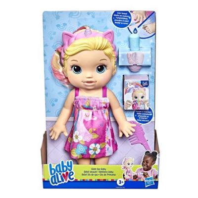 HASBRO Poupon  Baby Alive B&eacute;b&eacute; beaut&eacute; cheveux blonds Licorne
