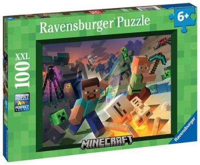 RAVENSBURGER Puzzle 100 pi&egrave;ces XXL  Monstres de Minecraft 