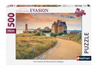 RAVENSBURGER Puzzle 500 Pi&egrave;ces Nathan Vers le phare de Ploumanac&rsquo;h Bretagne