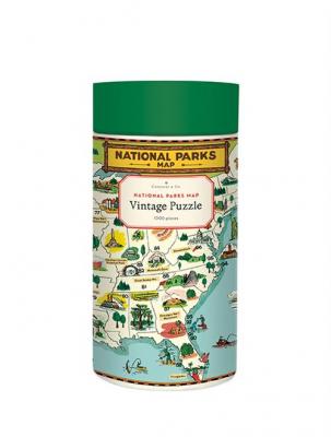 LETTERBOX Puzzle  Cavallini Plan des parcs nationaux am&eacute;ricains 1000 pi&egrave;ces 50 x 70 cm