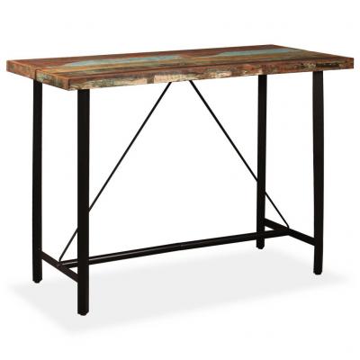 Table haute mange debout bar bistrot bois massif de r&eacute;cup&eacute;ration 150 cm