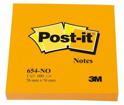 POST IT Post-it Notes coloris orange 76x76mm - 100 feuilles - 6 Blocs
