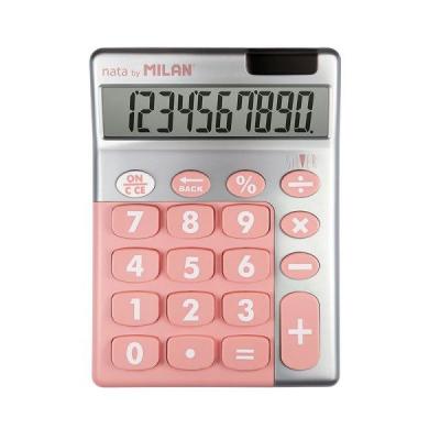 MILAN Blister calculatrice de bureau 10 chiffres, Silver rose
