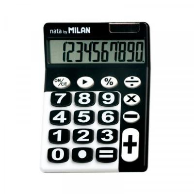 MILAN  Blister Pack 10 Digit Calculator Large Keys Black Argent&eacute;