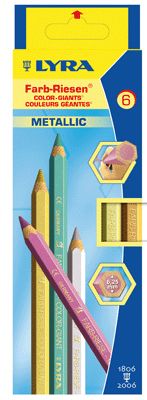 LYRA  - Crayon De Couleur Gros Module Couleur Metal - Etui De 6