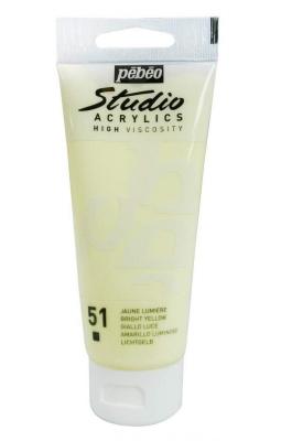 PEBEO Peinture acrylique opaque - jaune lumi&egrave;re - 100 ml 831-051