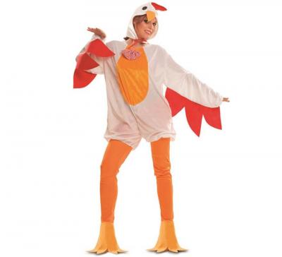 MY OTHER ME FUN COMPANY, SL D&acute;Guisement De Poule Blanche Et Orange Pour Femme Taille M-L