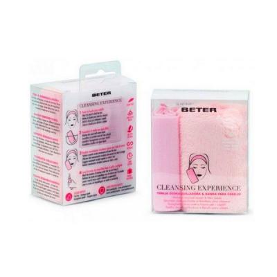 BETER CLEANSING EXPERIENCE toalla desmaquilladora + banda cabello 2 u