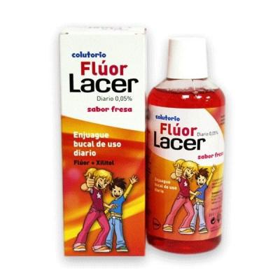 LACER &reg; Bain de Bouche Fluor 0,05 % Go&ucirc;t Fraise 500 ml