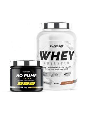 SUPERSET NUTRITION Programme Fitness Energie - 100% Whey Proteine Advanced 900g Choconut - No Pump Xtreme Pina Colada 