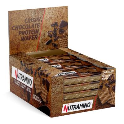 NUTRAMINO Gaufrettes prot&eacute;in&eacute;es Protein Wafers - Chocolate Boite de 12 