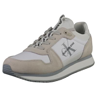 CALVIN KLEIN  Runner Laceup Sneaker Sock Femme Baskets D&acute;Contract&acute; Blanc - 40