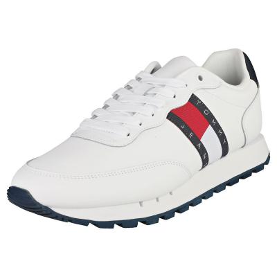 TOMMY JEANS  Runner Homme Baskets D&acute;Contract&acute; Blanc - 41