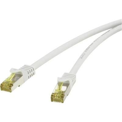 RENKFORCE RF-4149861 RJ45 C&acirc;ble r&eacute;seau, c&acirc;ble patch CAT 6a (c&acirc;ble brut CAT 7) S/FTP 0.50 m gris avec cliquet dencastrement, ignifuge 