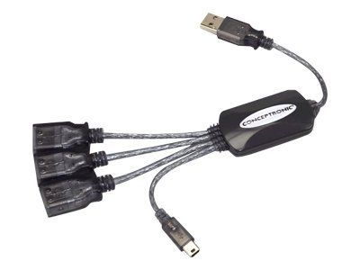 DIGITAL DATA COMMUNICATIONS Conceptronic Cflexhub Usb+micro Usb Hub 3 Puertos Noir