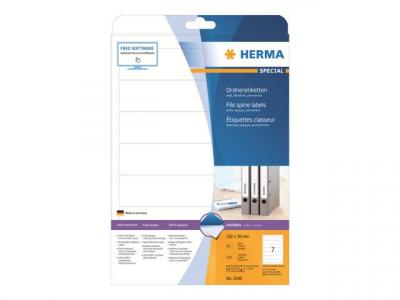 HERMA  5090 &Eacute;tiquettes classeur 192 x 38 A4 175 pi&egrave;ces Blanc