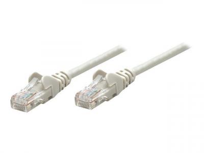 IC INTRACOM Intellinet Network Patch Cable, Cat6, 0.5m, Grey, CCA, U/UTP, PVC, RJ45, Gold Plated Contacts, Snagless, Booted, Lifetime Warranty, Polybag - Cordon 