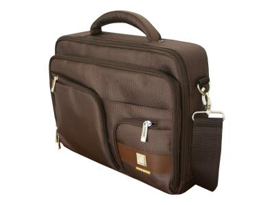 URBAN FACTORY Sacoche nylon marron pour ordinateur portable jusqu'&agrave; 14,1