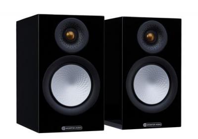 MONITOR AUDIO Enceinte biblioth&egrave;que  silver 50 7g noir brillant vendue par paire