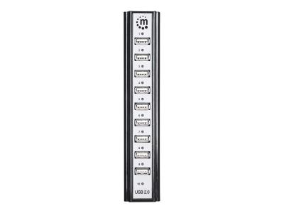MANHATTAN Hub USB 2.0  neu 10 ports noir, argent