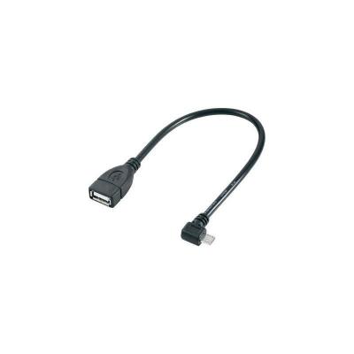 RENKFORCE C&acirc;ble USB USB 2.0 USB-Micro-B m&acirc;le, USB-A femelle 0.10 m noir avec fonction OTG, contacts dor&eacute;s RF-4080777