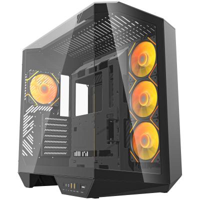 DARKFLASH Bo&icirc;tier PC  DY470 Black Full Tower Verre tremp&eacute; ARGB/PWM USB-C
