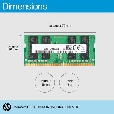 HP  16gb Ddr4 3200 Sodimm Memory Module De M&eacute;moire 
