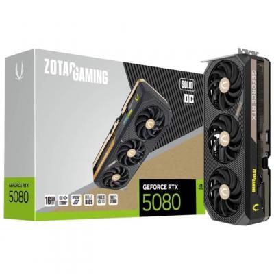 ZOTAC Carte graphique  GAMING GeForce RTX 5080 SOLID OC 16 Go GDDR7 Reflex 2 RTX AI DLSS4