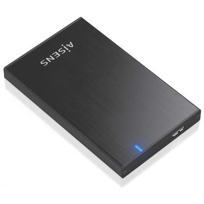 AISENS  ASE-2527B Bo&icirc;tier de disques de stockage Bo&icirc;tier disque dur/SSD Noir 2.5