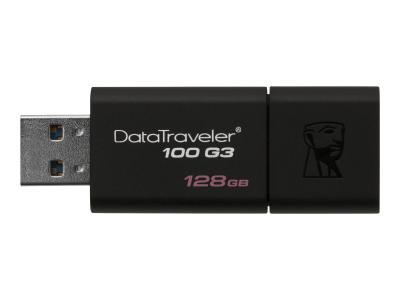 KINGSTON TECHNOLOGY Kingston DataTraveler 100 G3 - Cl&eacute; USB - 128 Go - USB 3.0 - noir
