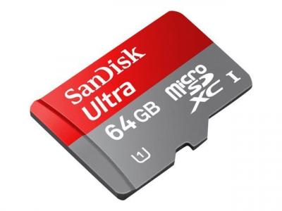 SANDISK  Carte m&eacute;moire Mobile Ultra microSDXC 64 Go Class10 + Adaptateur SD 