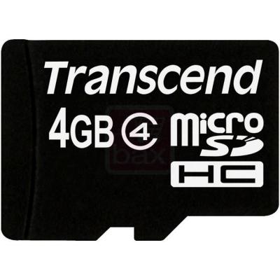 TRANSCEND INFORMATION Transcend - Carte m&eacute;moire flash (adaptateur microSDHC - SD inclus(e)) - 4 Go - Class 4 - micro SDHC