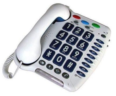GEEMARC  - CL100 - T&Eacute;L&Eacute;PHONE GROSSES TOUCHES - VOLUME DE R&Eacute;CEPTION +30 DB (dans le combine)-COULEUR BLANC