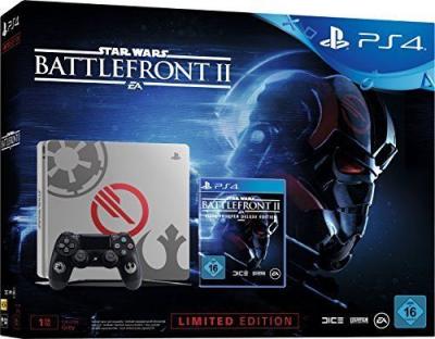 Sony PlayStation 4 slim 1 To [Star Wars Battlefront 2 Special Edition incl. Manette sans fil, jeu non inclus] crem&eacute;