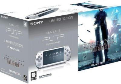 Sony PSP 2004 SLIM & LITE Silver Smoke Grey + Final Fantasy VII Crisis Core