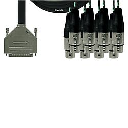 CORDIAL CFD5DFT - C&acirc;ble multipaire Sub-D 25 broches-8 XLR femelles 5 m