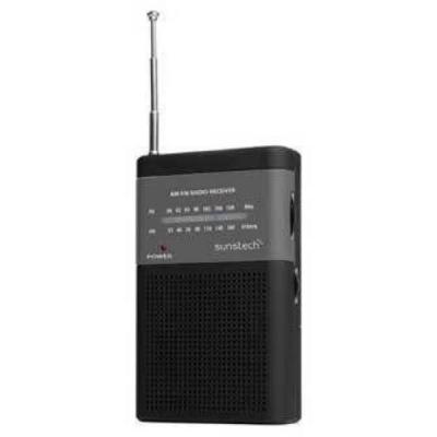 SUNSTECH Radio Bolsillo  Am-fm Analogica Negra