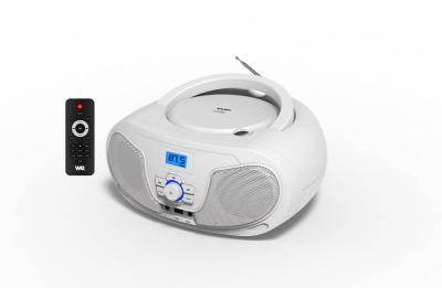 WE Lecteur Radio CD-USB(MP3)-Bluetooth avec t&eacute;l&eacute;commande, 2*2W Blanc
