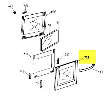 BEKO Vitre De Porte Exterieur Pour Cuisiniere  - 210100196