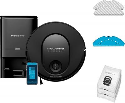 ROWENTA Robot aspirateur laveur noir ultra fin