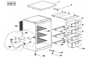 CONTINENTAL EDISON Tiroir superieur congelateur rep9 reference : 579a43