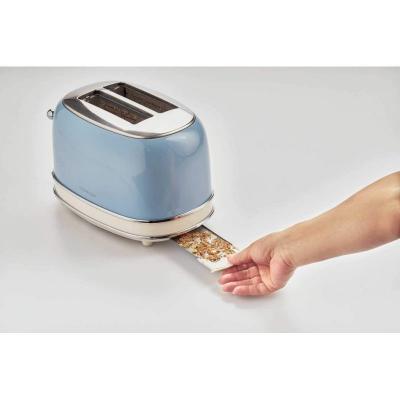 ARIETE  Grille-pain 2 fentes 815W Acier Bleu Vintage Retro Thermostat 6 positions