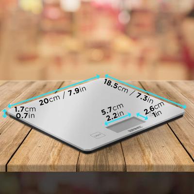 DURONIC Ks1080 balance de cuisine num&eacute;rique avec surface en verre de 18 cm de diam&egrave;tre- 5 kg