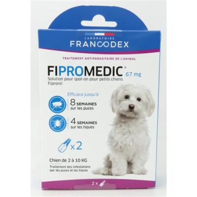 FRANCODEX Pipettes antiparasitaires petit chien Fiprom&eacute;dic 2x0.67ml
