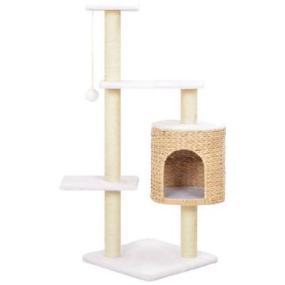 HELLOSHOP26 Arbre &agrave; chat griffoir grattoir niche jouet animaux peluch&eacute; en sisal herbiers marins beige 3702267